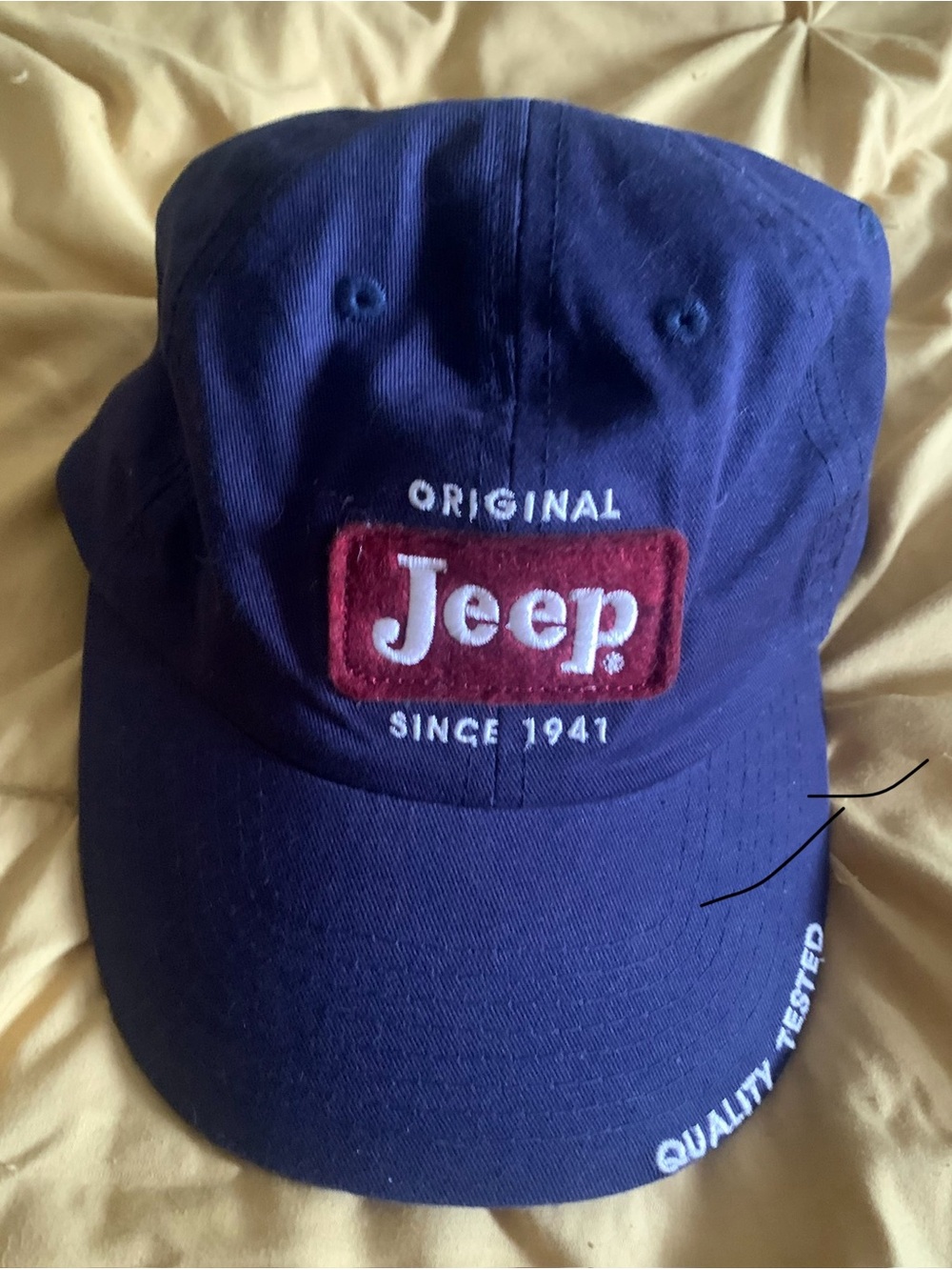 Jeep Navy Cap with Red Patch and White Accents